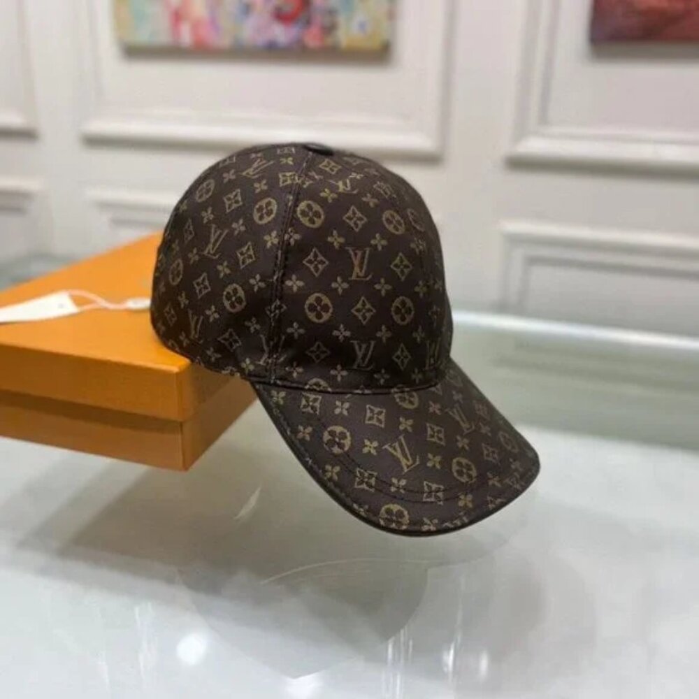 Louis Vuitton Monogram Canvas Cap in Brown and Gold